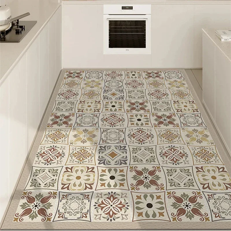 

Carpet for Kitchen Floor Mat Home Decoration Large Area Rug Oil-proof Waterproof Pvc Leather Mat Non-slip Alfombra De Cocina