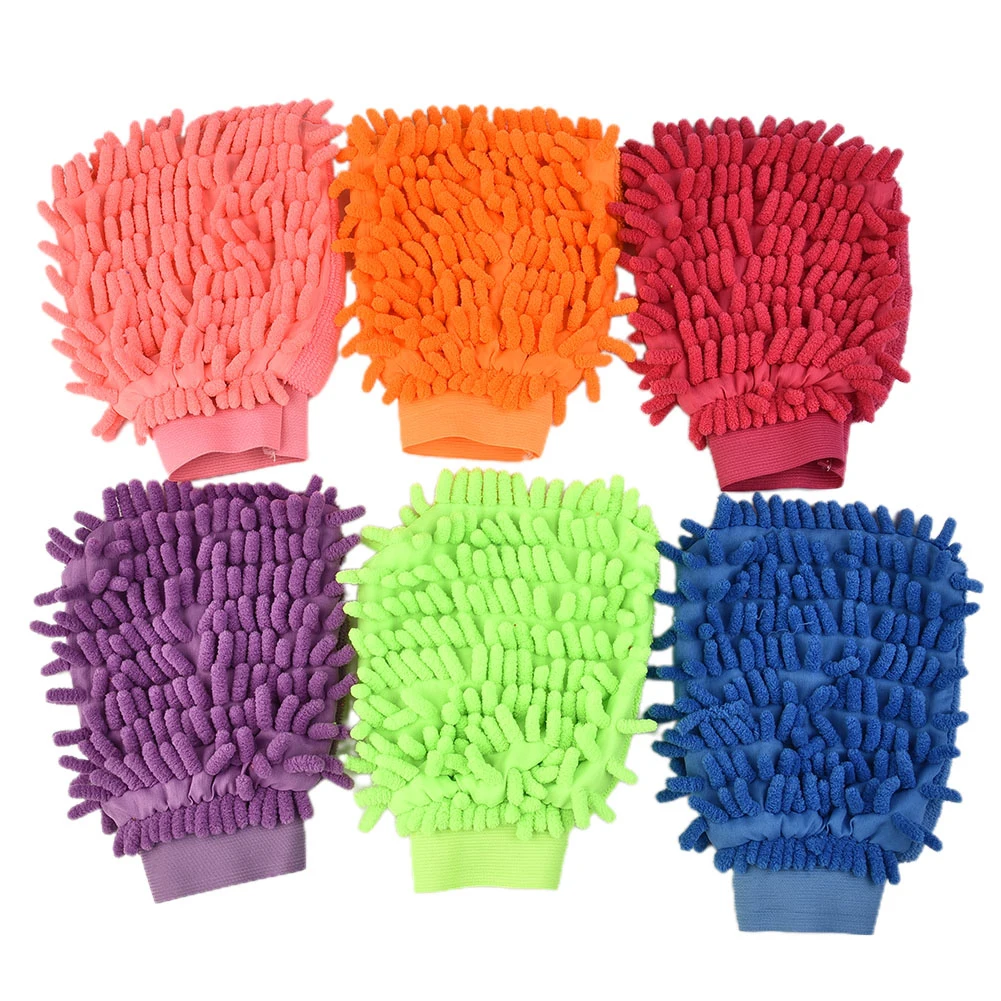 Wash Mitt Cleaning Gloves Supplies Absorb Water Automotive Tools Wash Washing 6Pcs Car Care Cleaning Brand New