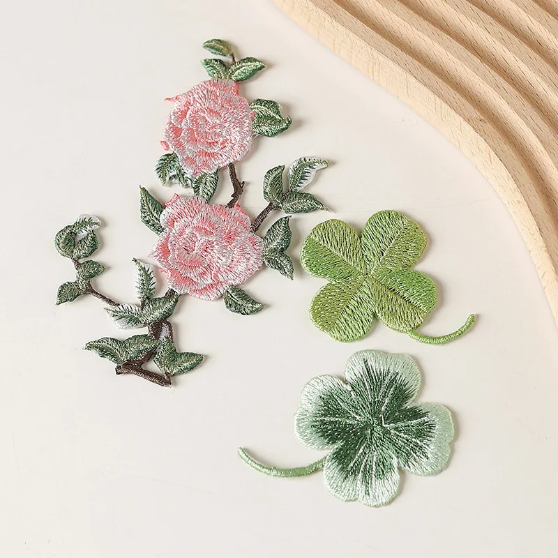 2pcs Embroidery Lace Flower Appliques DIY Hat Clothes Sewing Supplies Headwear Decor Sew-on Patches