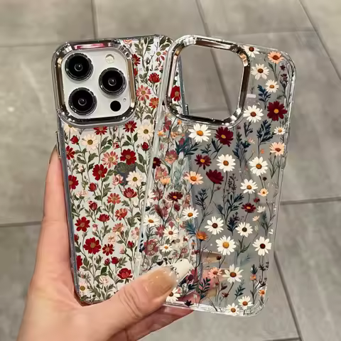 INS Daisy Flowers Phone Case For Samsung Galaxy S25 S24 S23 S22 S21 S20 FE S9 S8 Plus Ultra S25 Edge Soft Transparent Cover