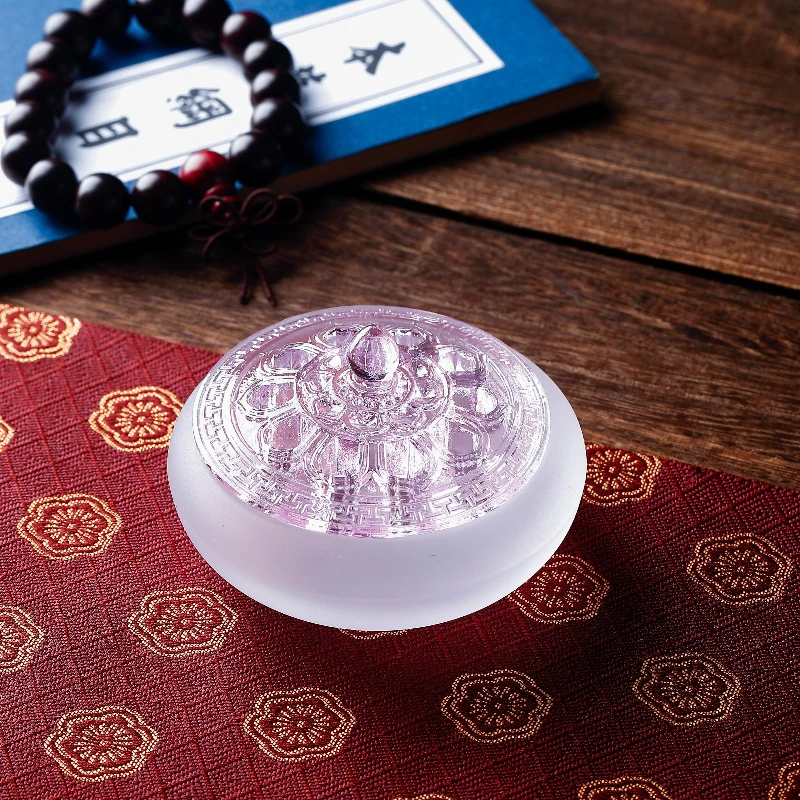 

Portable glazed incense burner 6-color lid hollow design sealed incense sheet mini zen meditation gift