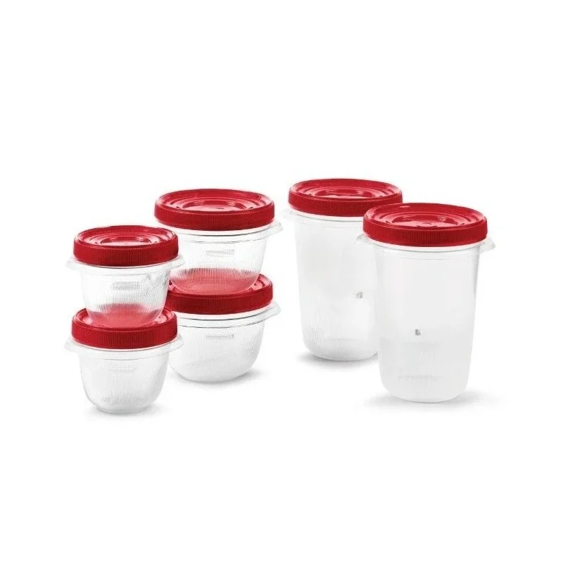 

NEW Value Pack 12 Piece Food Storage Set - Red-Fast shipping