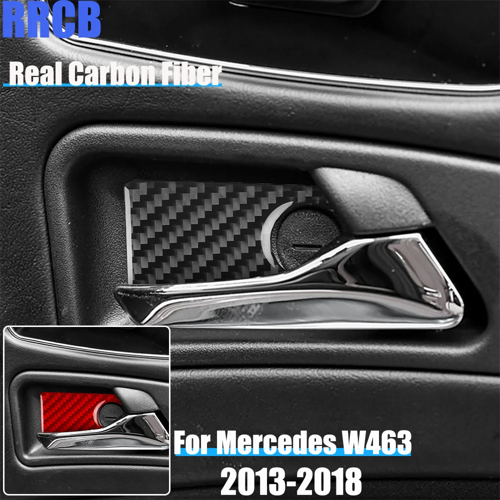 

Real Carbon Fiber Car Accessories Door Handle Bowl Soft Cover Sticker For Mercedes Benz G Class W463 G500 G63 G65 G350d 2013-18