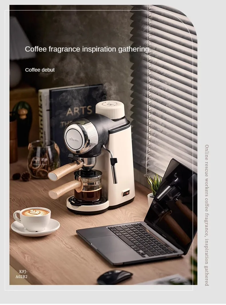 Bear italian coffee machine high-pressure extraction Italian steam milk bubble dripping home office semi-automatic coffee pot