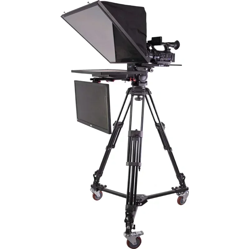 

Hot sales TYSTVideo Factory Direct Sales Interview 24 Inch Dual/double/two Screen Teleprompter Foldable Conference Teleprompter