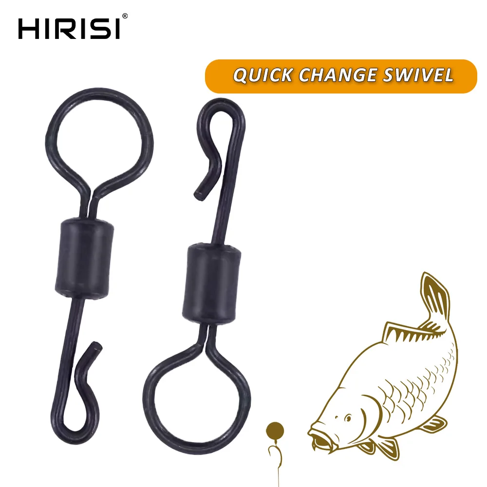 

Hirisi 20pcs Quick Change Carp Fishing Swivels Stainless Steel Rig Fishing Accessories Terminal Tackle AE006