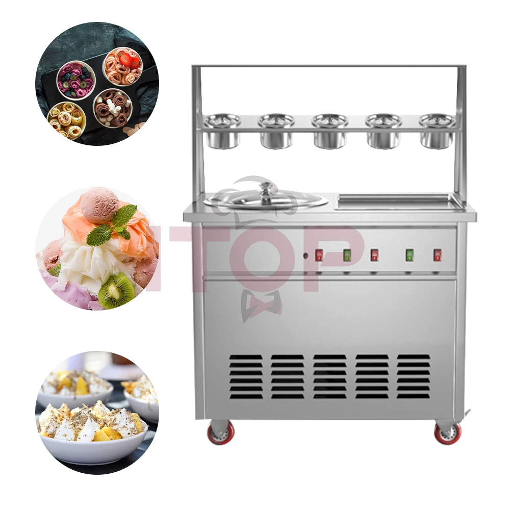 ITOP 1800W Rollo De Helado draagbare ijsmachine Enkele plaat Koken Dubbele plaat ijsroller