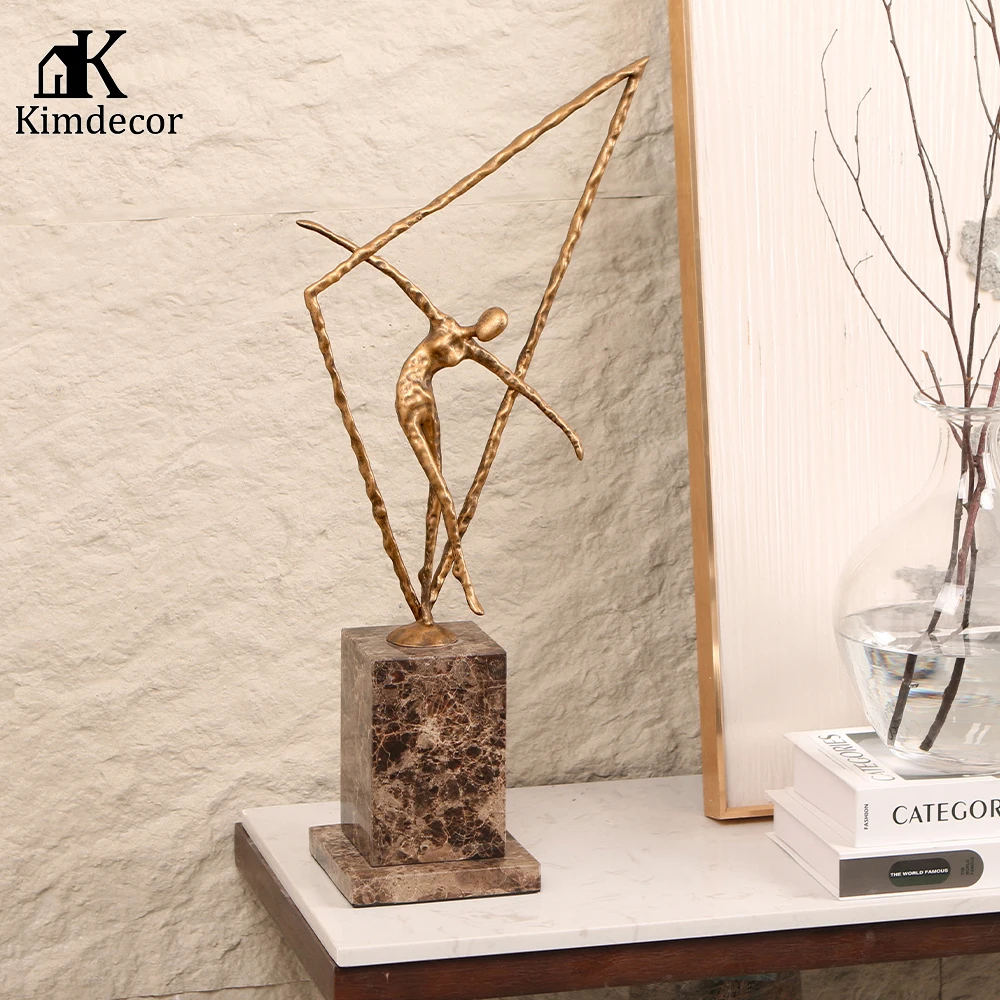 Alloy & Marble Dancer Decorative Sculptures Home Decor Accessories Home Decoration For Hotel & Interior Design Projects