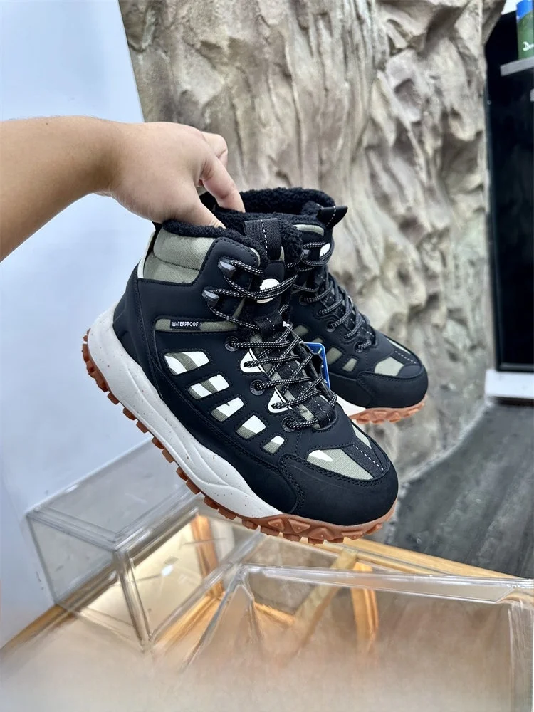 Thickened Winter Snow Boots Men's Warm Fleece Lined Cowhide Leather Anti-Cold 30℃ Anti-Slip Booties Casual Short Tube