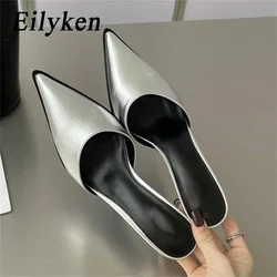 Eilyken Women Pumps Slipper Fashion Pointed Toe Shallow Thin High Heel Shoes Elegant Slingback Mules tacones mujer