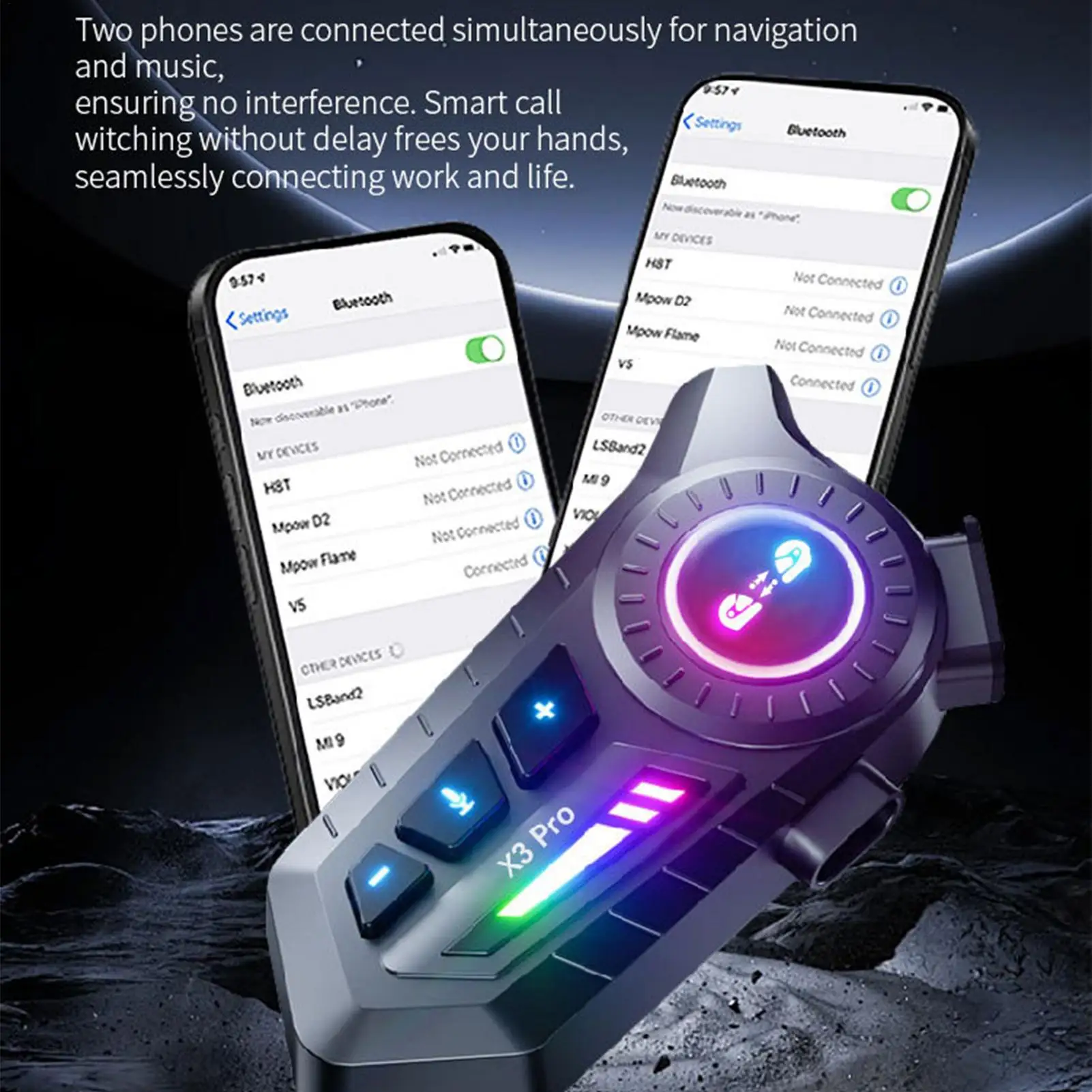 

Motorcycle Headphones Smart Double-speaker Helmet Earphones Waterproof Cycling Headphones For Daily Commuting Travel Motorcycle