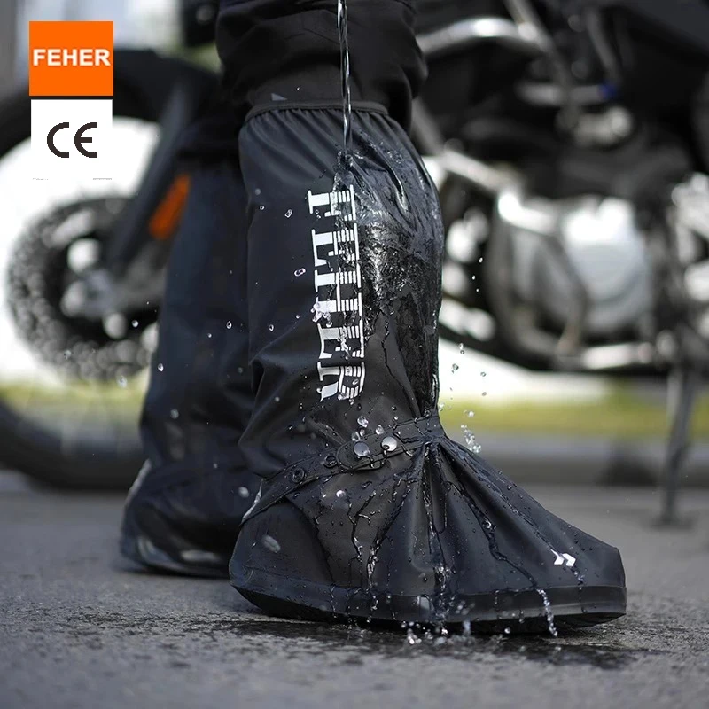 

FEHER Waterproof Antimud Shoe Cover Thick PVC Tear-resistant Anti-slip Boot Cover Practical Accessory for Motorbike Daily Riding