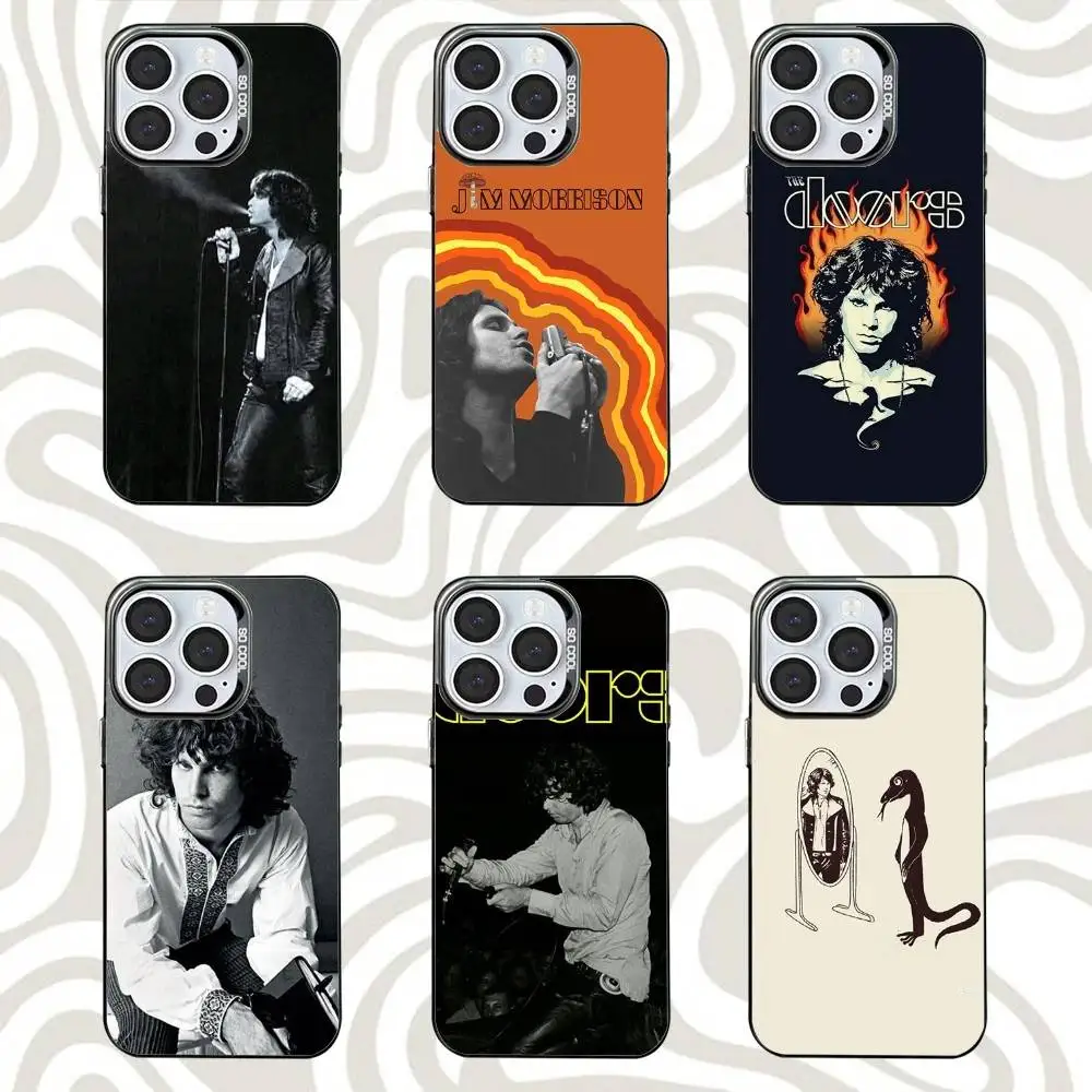 

J-Jims Singer M-Morrison Phone Case For iPhone 16,15,14,13,12,11,Mini,Pro,SE,MAX Black Matte Shockproof Cover