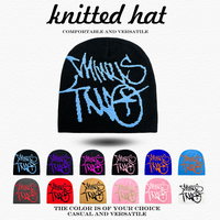 Warm Personal Fashion Niche Beanies Color Block Versatile Casual ins New Men Women American Street Jacquard Letters Knitted Hats