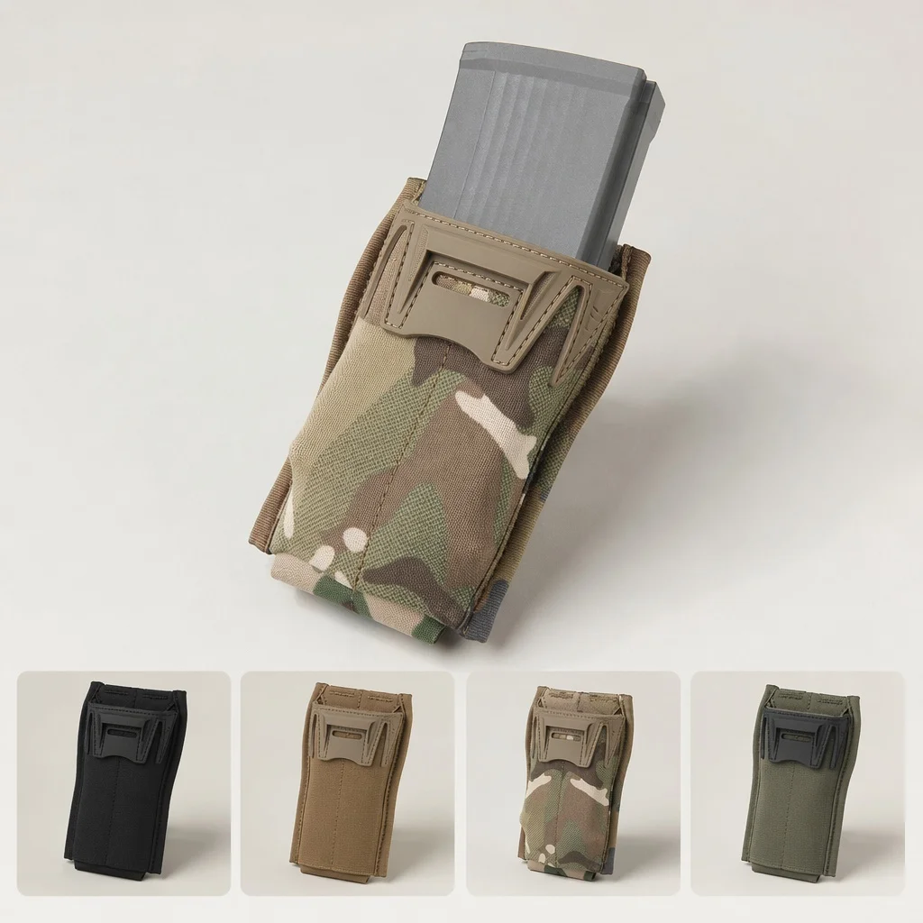 Tactical 5.56mm Single Mag Pouch MOLLE Quick Release Magazine Holder for AR15 M4 Airsoft Vest Plate Carrier Hunting Gear