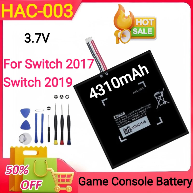 

New 3.7V 4310mAh HAC-003 Replacement for Nintend Nitendo Swit 2017/Switch 2019 Console Li-ion Rechargeable Batteries+Tools