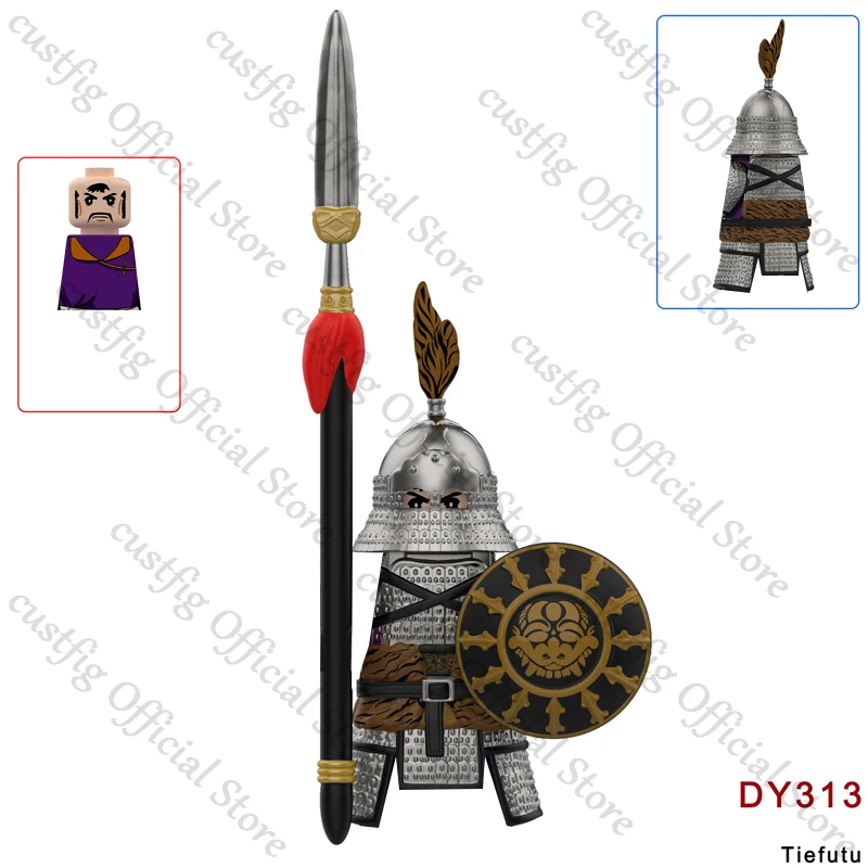 Medieval Military Chinese Qing Dynasty Soldier Figures Building Blocks Castle Knights Armor Shield Helmet Weapon Bricks Toy Gift