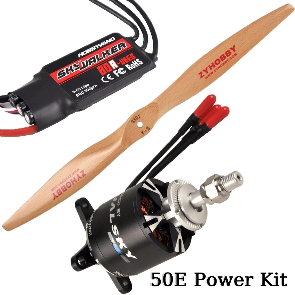 

50E Power Kit Paddle Leaf Suit With DUALSKY XM4255EA 12 520kv With Hobbywing Skywalker 80A ESC With UBEG For Airplane