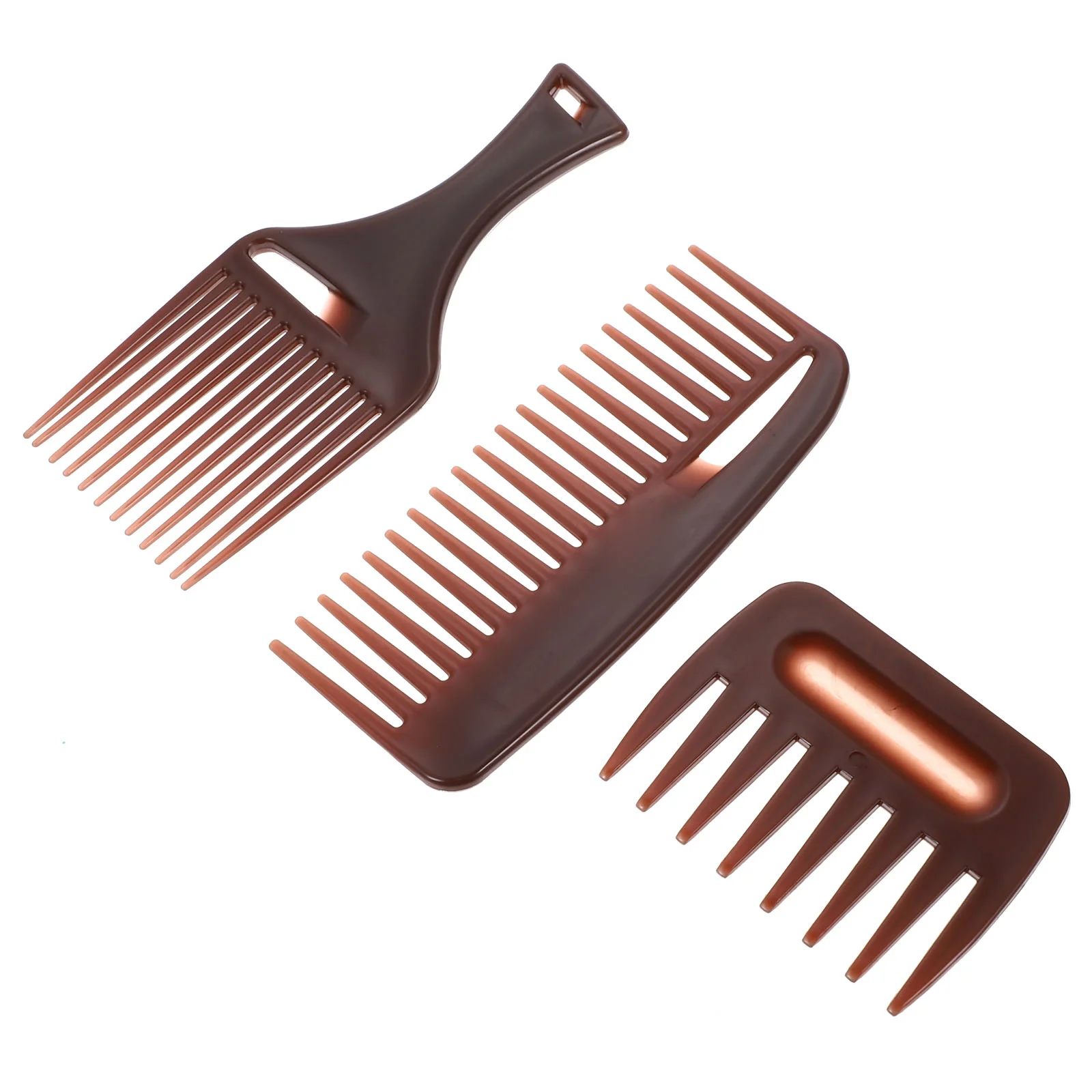 

3 Pcs Piece Set Styling Comb Hair Picks for Curly Wide Tooth Men Plastic Barber