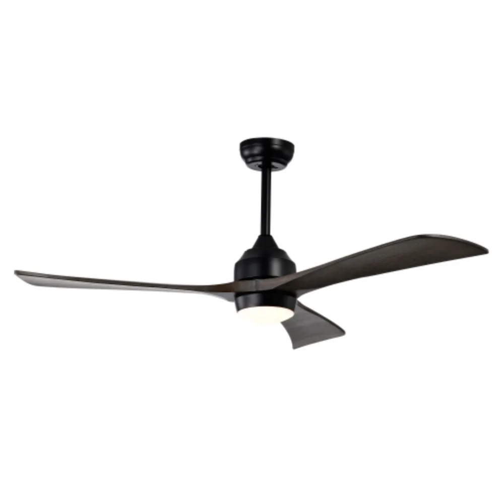 52" Ceiling Fan,Lights Remote Control,Quiet DC Motor 3 Blade Ceiling Fan,6 Speed,Matte Black+Black Walnut,Reversible Ceiling Fan