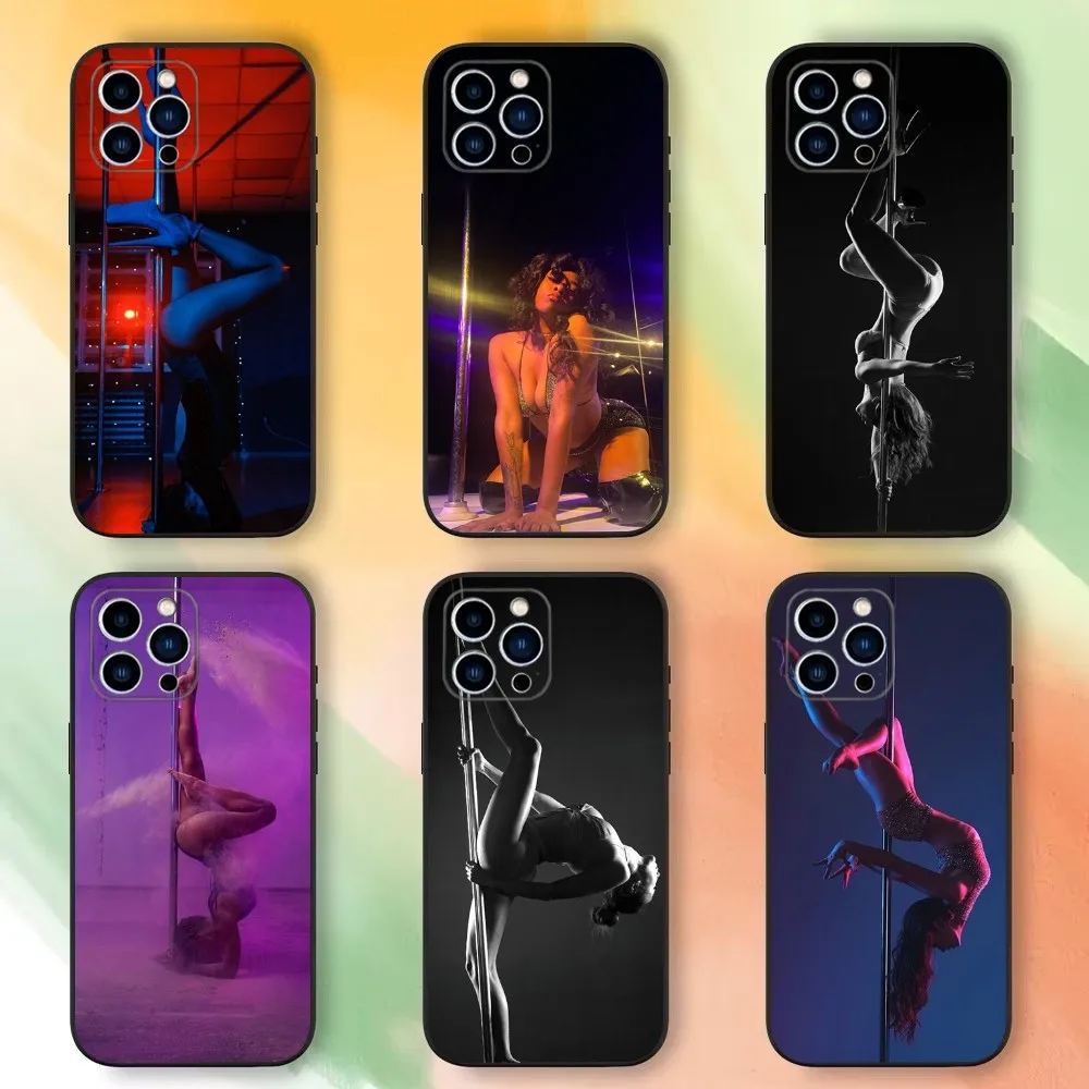 Pole D-Dancer D-Dancing Phone Case For iPhone 16,15,14,13,12,11 Plus,Pro Max,XS,X,XR,SE,Mini,8,7，Soft Silicone Black Cover