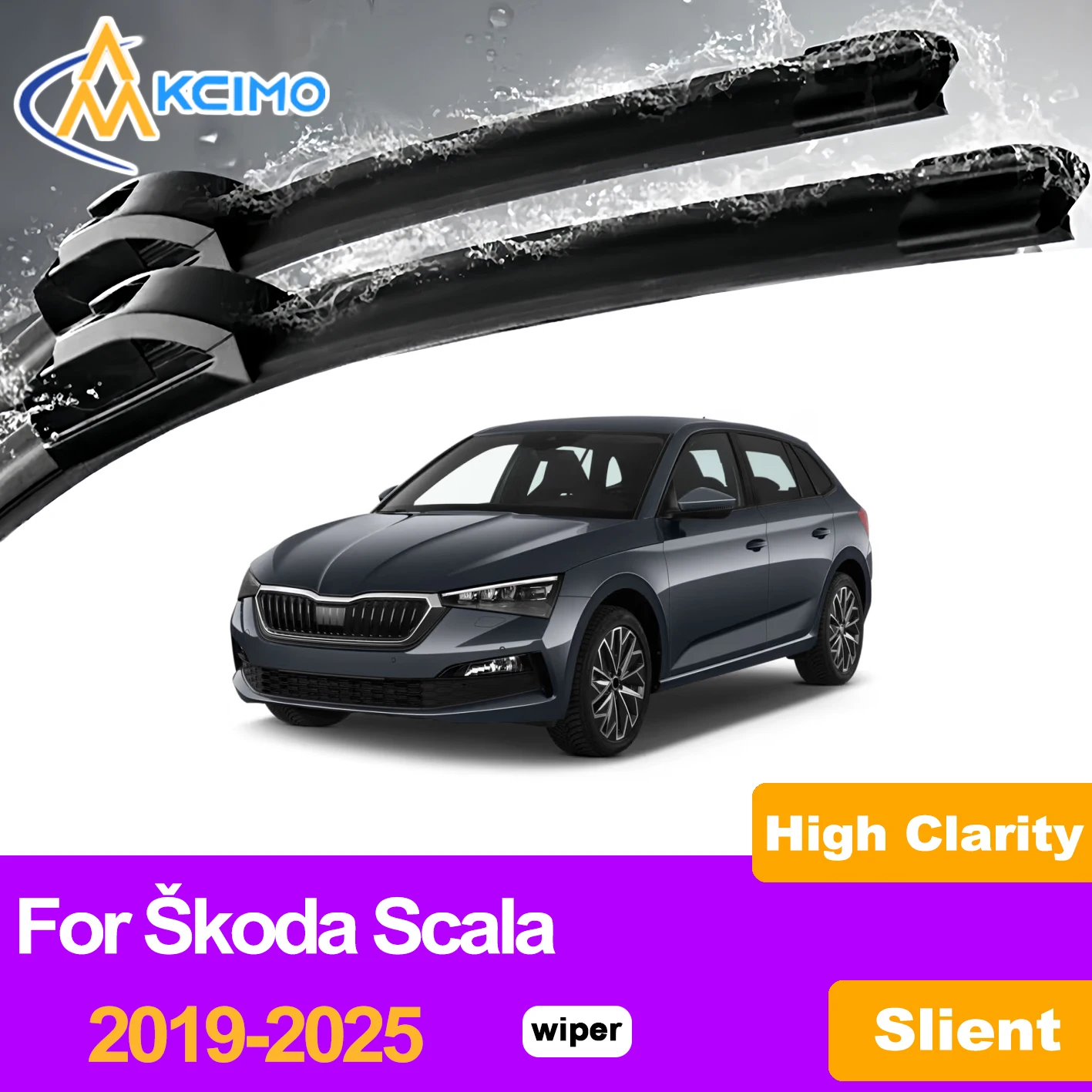 

KCIMO 2PCS Front Windshield Wiper Blades For Škoda Scala 2019-2025, Cleaning Superior Visibility Clear View Car Accessories