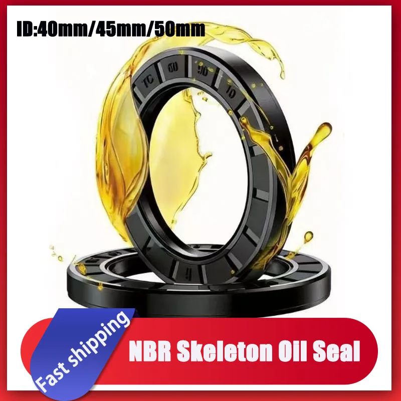 5pcs-High Quality Black NBR Skeleton Oil Seal, Wear & Oil Resistant, Aging Resistant, For Oil Cylinders & Water Pumps