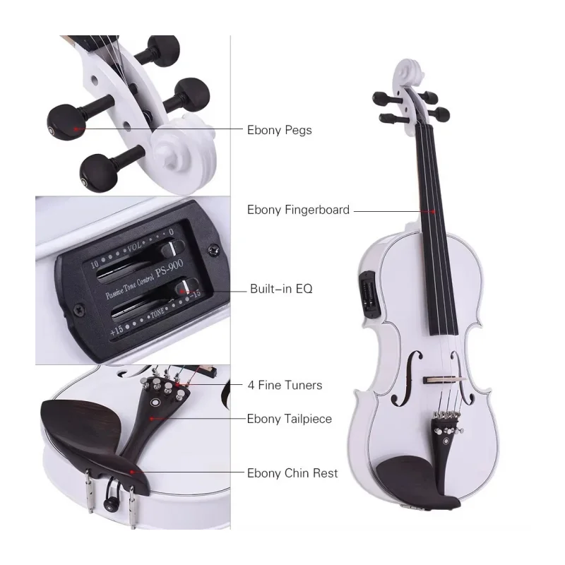Electric Violin/viola Maple Spruce Handmade Violin Sweet Tone Free Case+Bow