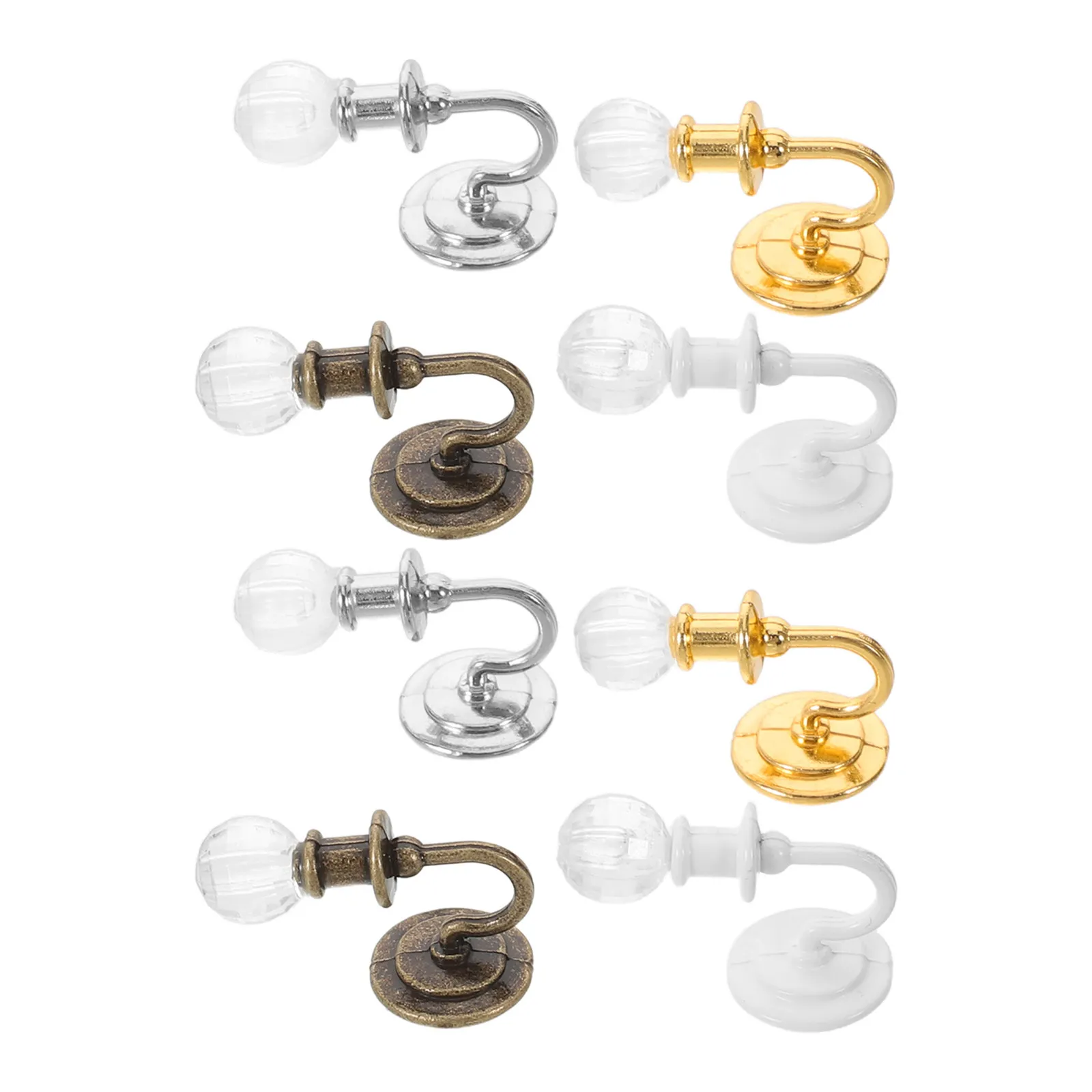 

8Pcs Dollhouse Wall Lamp Miniature Crystal Sconce Light Metal Plastic Decorative Lamps for Mini House Cozy Scene Lighting