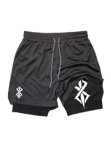 Summer Shorts for Men 2 in 1 Athletic Gym Workout Running Performance Shorts Print with Phone Pocket Quick Dry Breathable