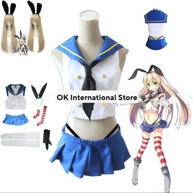 Traje de marinero de Anime para mujer, ropa de Cosplay de colección Kantai, traje Sexy de verano, vestido completo de rendimiento para fiesta de Halloween