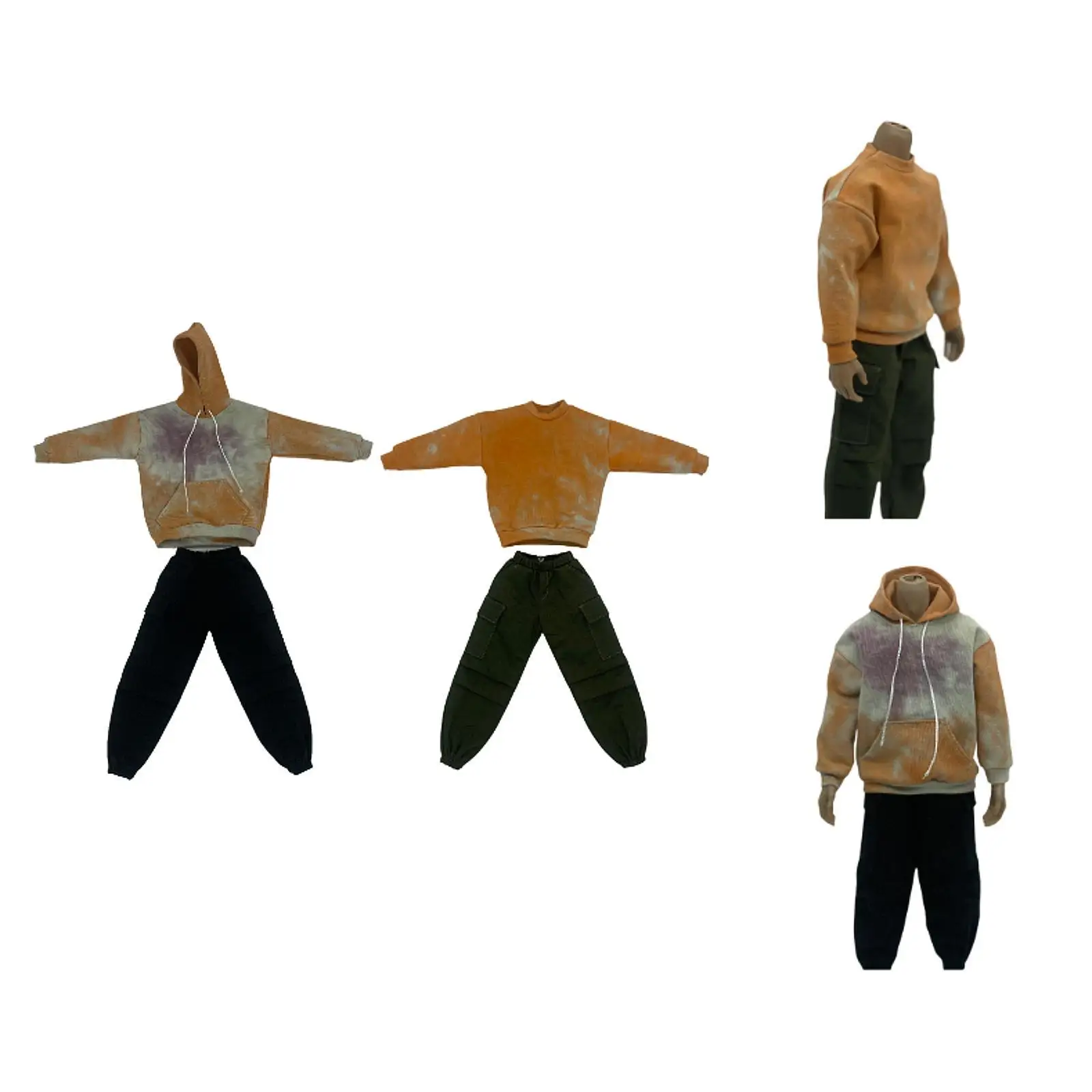 

2 шт., масштаб 1/6, мужская фигурка, топ и брюки, миниатюрная одежда, кукла ручной работы