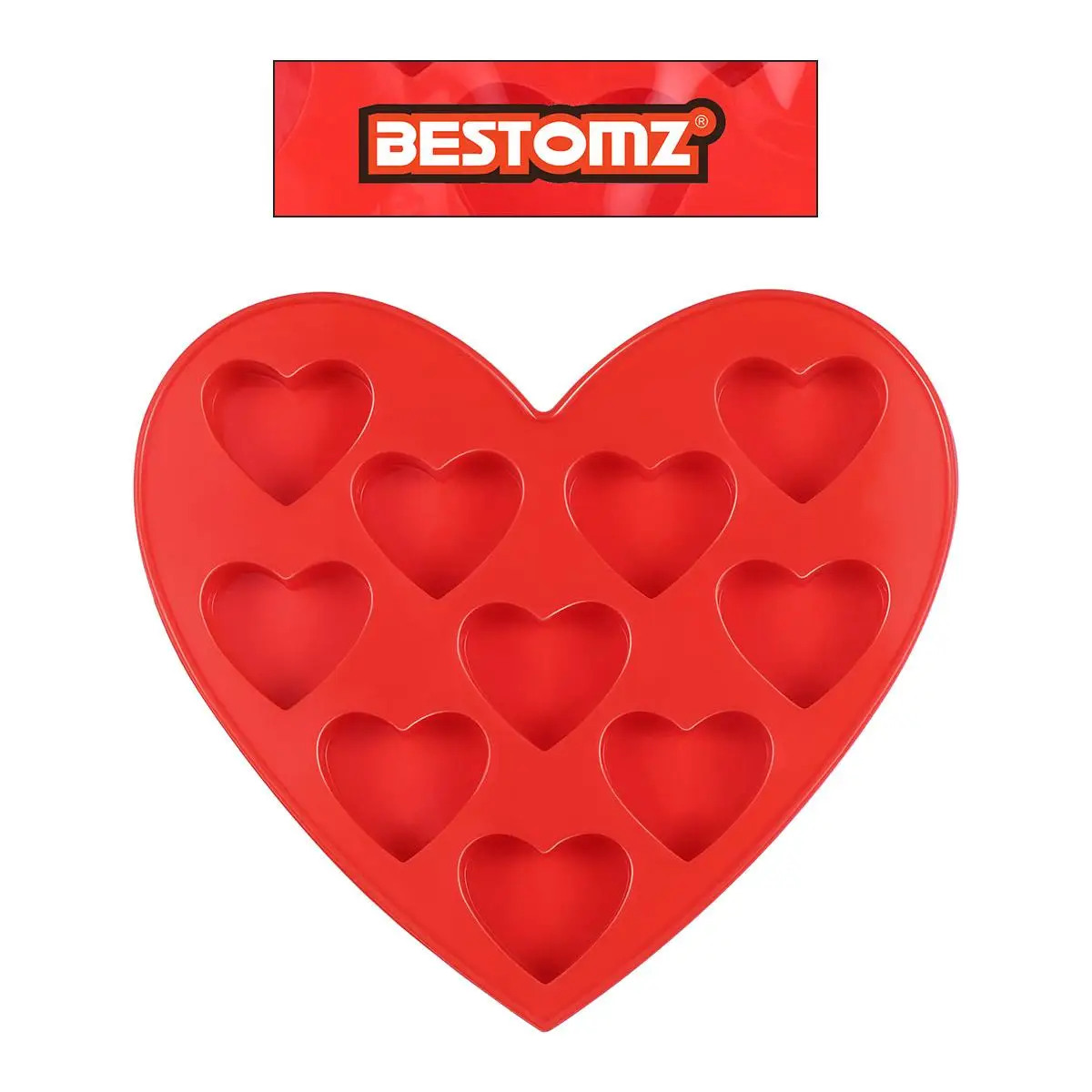 

10 Heart Shaped Cavities Silicone Cake Mould Food Grade Reusable Easy Clean Chocolate Fondant Ice Cubes Making Gifts