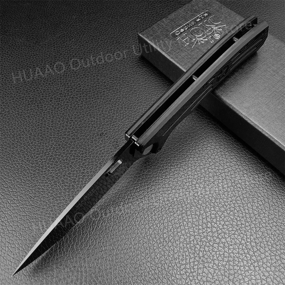 HOKC Five-Star Folding Knife D2 Blade G10 Handle Tactical Knife Outdoor EDC Pocket Knife Survival Hunting Cutting Camping Tool