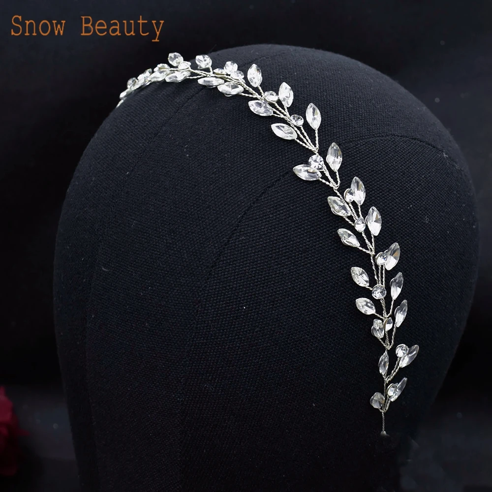 A421 Handmade Crystal Wedding Tiara Bridal Headband Women Jeweley Hair Accessories  Headwear Rhinestone Women Hair Ornament