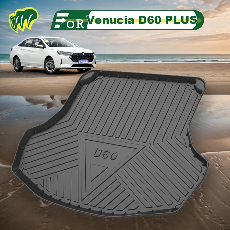 

For Dongfeng Venucia D60 PLUS 22 2018-2023 Custom Fit Car Trunk Mat All Season Cargo Mat 3D Shaped Laser Measured Trunk Liners