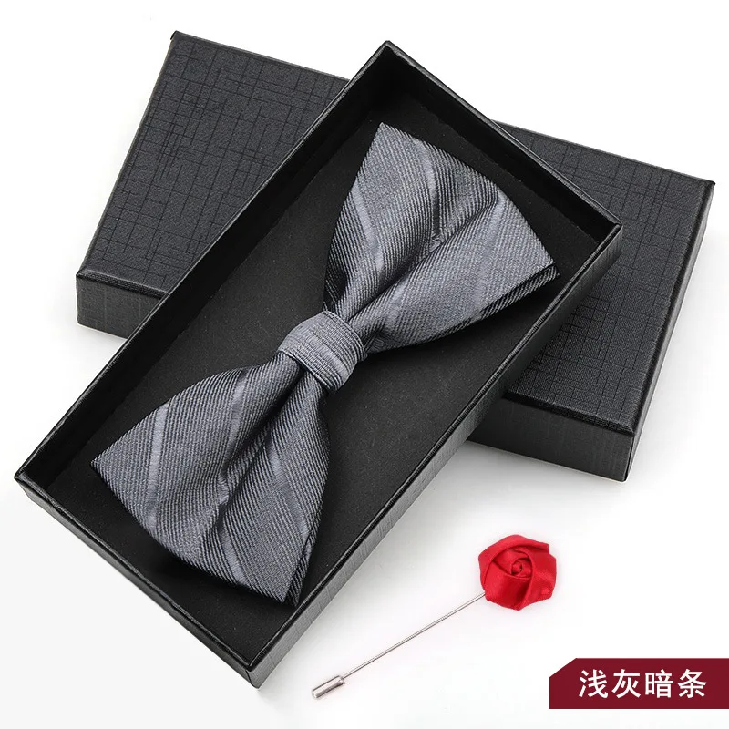 

Men Bow Tie With Rose Chest Flower Double Layered Fabric Men's Suit Bow Tie Party Wedding Formal Occasions Accessories