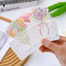 8pcs/pack Portable Cute Flower Thank You Card Invitation Message Envelope Birthday Greeting Card For Mother's Day Gift Cards