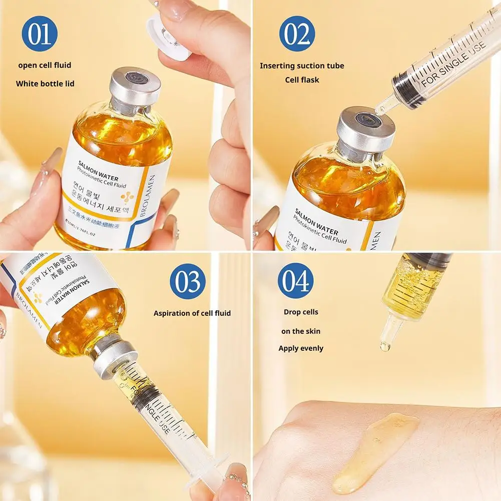 Salmon Water Photokinetic Cell Light Anti-Wrinkle Essence Strengthen Skin Barrier Function Continuous Hydrates  Moisturizes