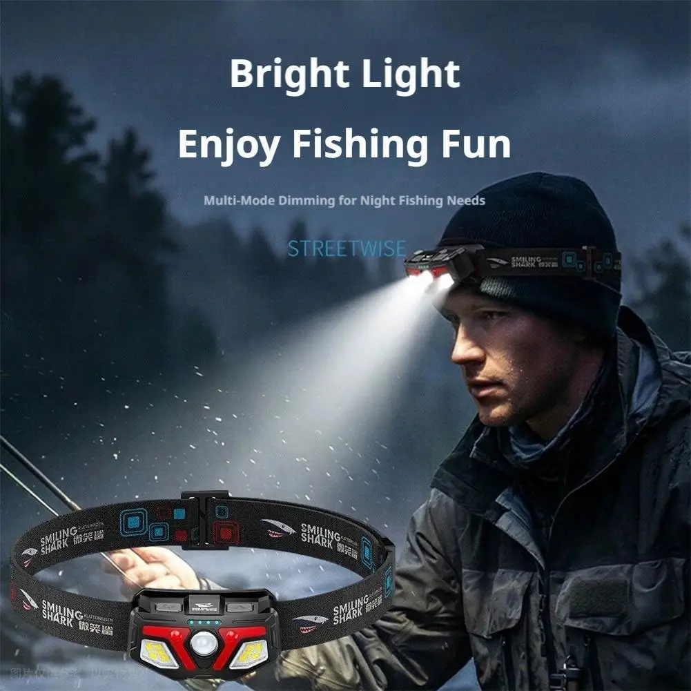 Bright Light Headlamp USB Rechageable Motion Sensor Headlight Portable Fishing Camping Outdoor Head Lamp Work Flashlight