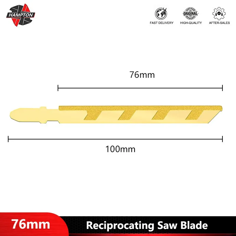 HAMPTON Jig Saw Blade 76mm T-Shank Reciprocating Saw Blade  Grit 50 Diamond Coated Jigsaw Blade for Granite Tile Ceramic Cutting