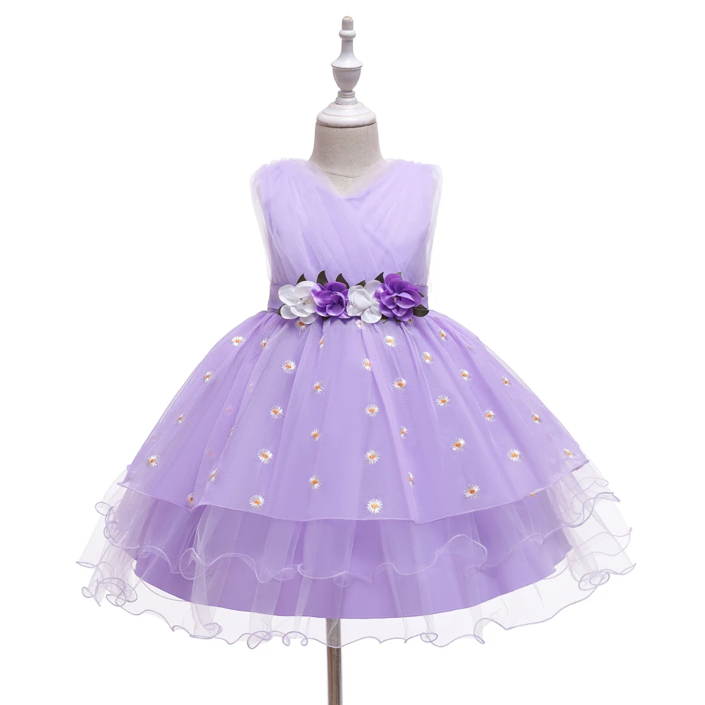 Girls Party Dresses 5 Colors 100cm-150cm Children Skirt Summer Gauze Ball Gown Wedding Vestido Performance