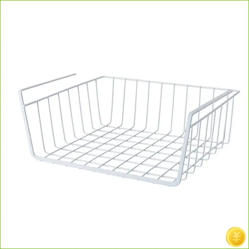 Home Multifunctional Under Cabinet Wire Rack Storage Rack Organizer Basket ,White,L