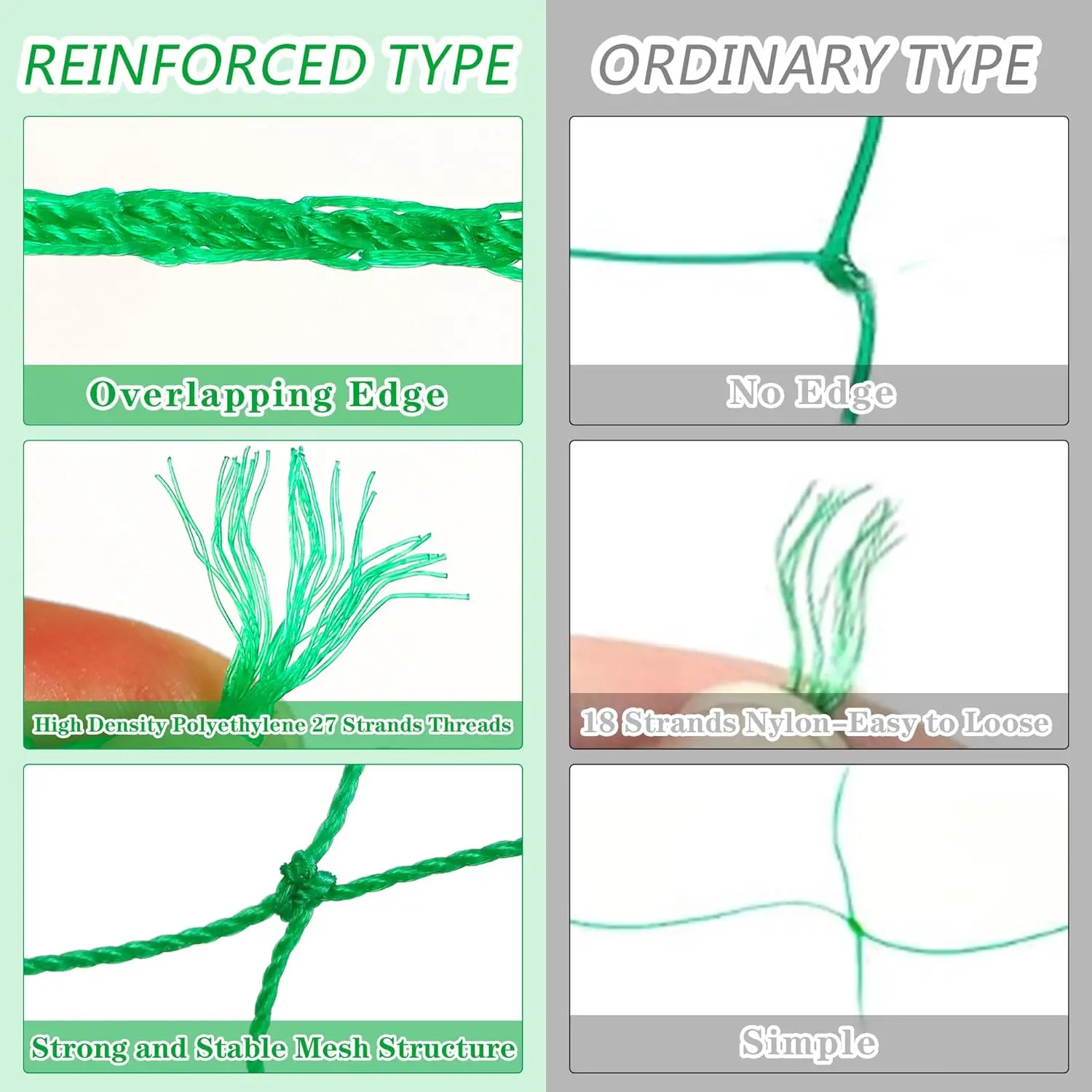 Plant Trellis Netting Garden heavy duty Vine Climbing Netting net for Cucumber Tomato Vegetables fruit Grow Holder Brackets