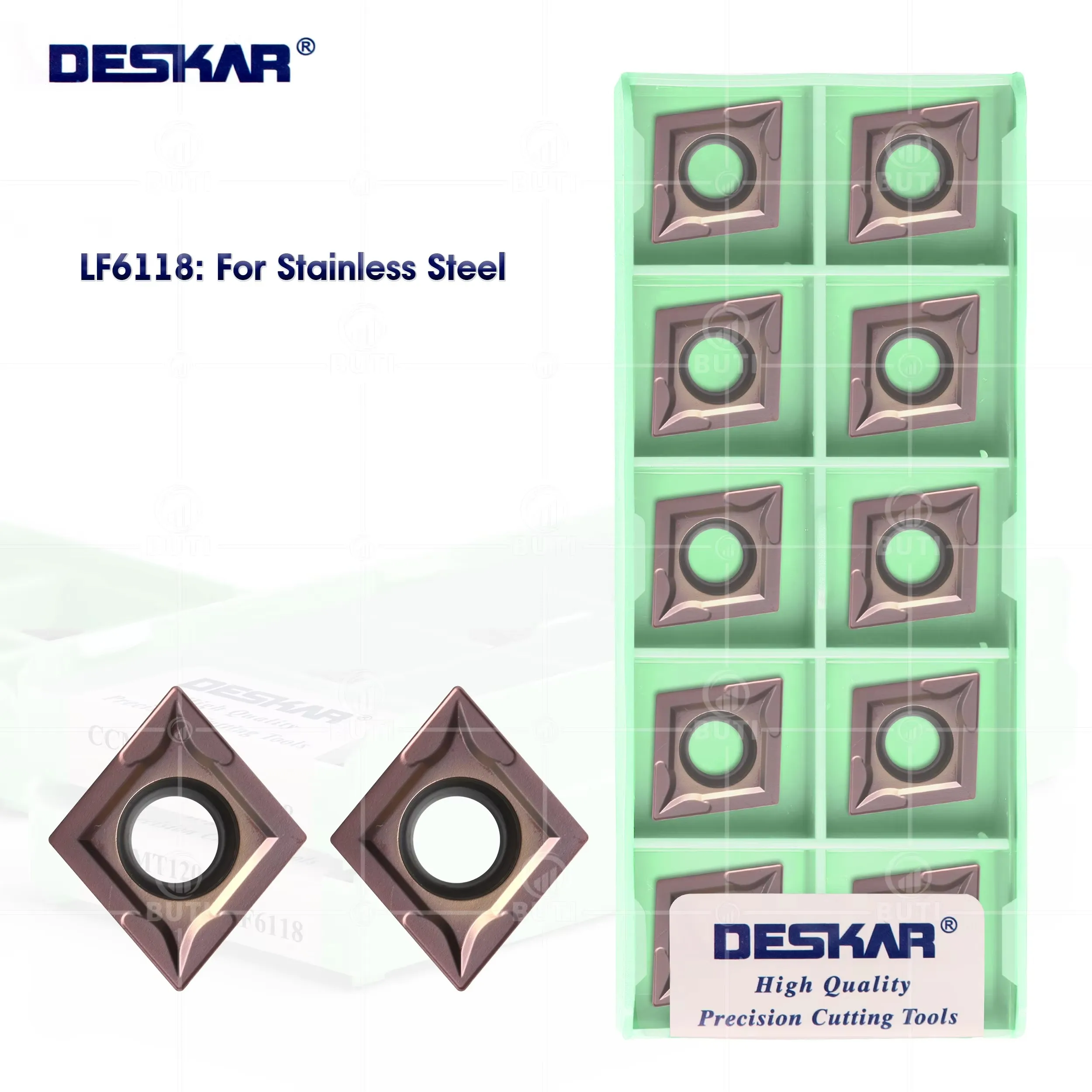 

DESKAR 100% Original CCMT060202 04 CCMT09T304 09T308 CCMT120404 08 LF6118 CNC Lathe Carbide Inserts Turning Tools Cutting Cutter