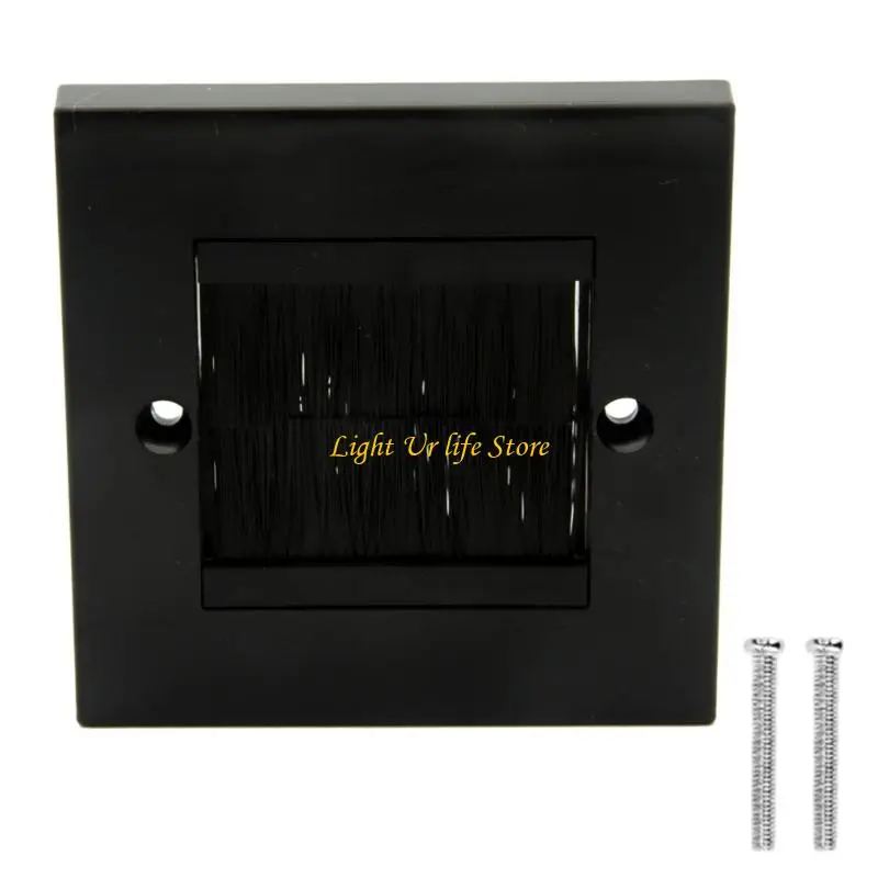 O cabo da placa de parede da escova 63HA passa através do fio Hider para cabos Ethernet de gerenciamento de cabos e sistemas de home theater
