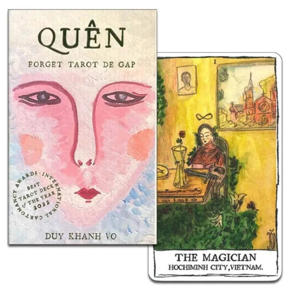 

80 Pcs Cards Quên Tarot 12*7cm Takes You on A Mystical Voyage of Love and Self-discovery, Infused with Asian Cultures