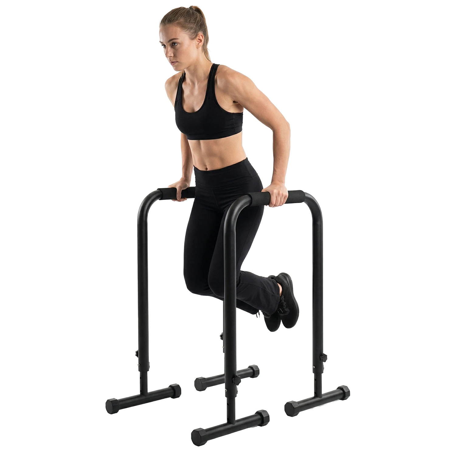 Adjustable Dip Bars with 3 Level Height 32 to 36 inch, 440 lbs Heavy Duty Steel Parallel Push Up Stand, Portable Calisthenics Station for Home Gym Strength Training
