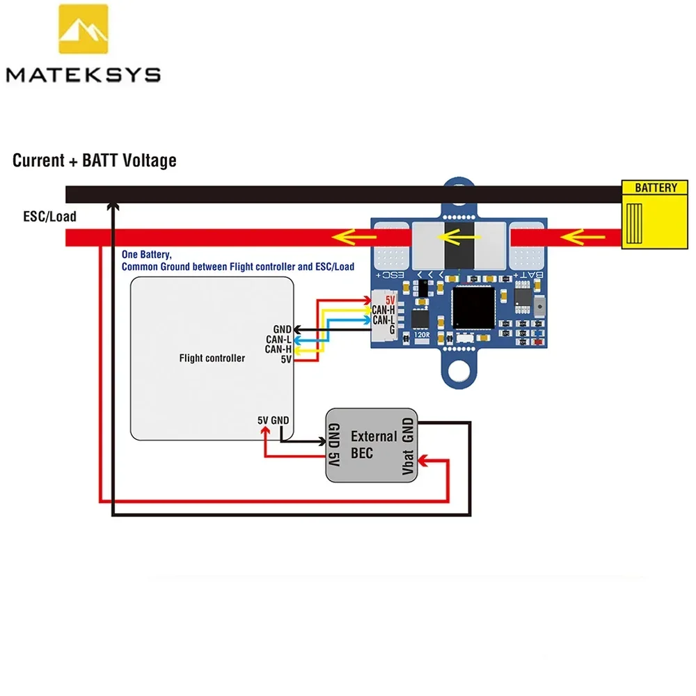 MATEK CAN-L4-BM AP_PERIPH DroneCAN Protocol DIGITAL POWER MONITOR for RC Airplane Multirotors R H743 Slim V3 DIY Parts