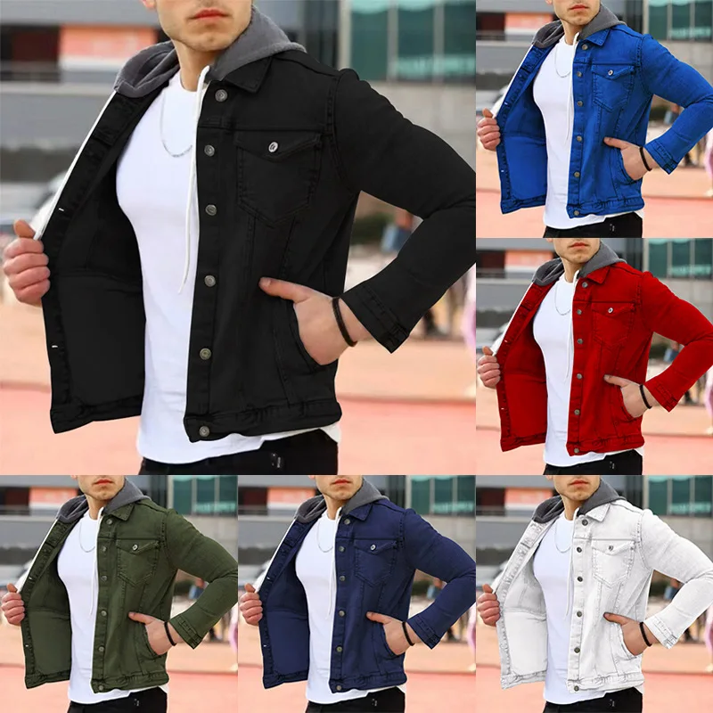 

Men's Autumn And Winter Trend Fashion Casual Slim Fit Hooded Jacket Multi-Pocket Light Board Tooling Jacket